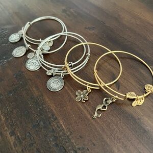 Alex and Ani Bracelet Bundle, Gold & Silver (6)